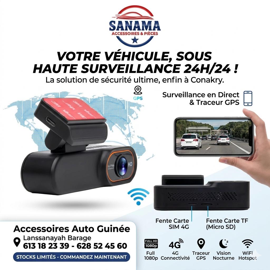 Dashcam 4G WiFi Full HD - Traceur GPS & Vision nocturne