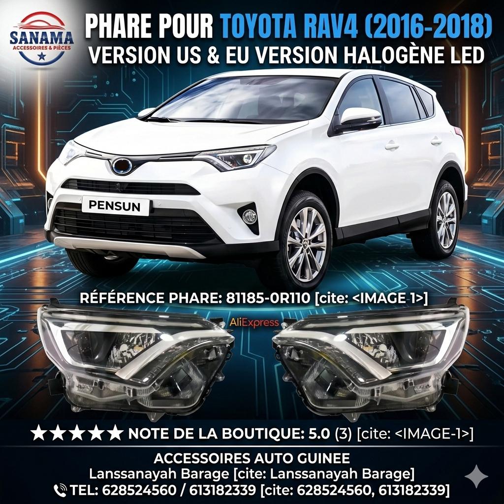 Phares Toyota RAV4 (2016-2018) - Halogène LED 81185-0R110