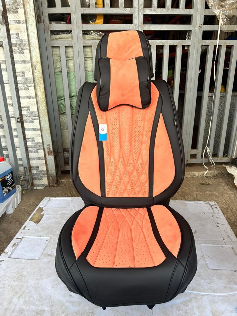 Housse cuir Orange & Noir