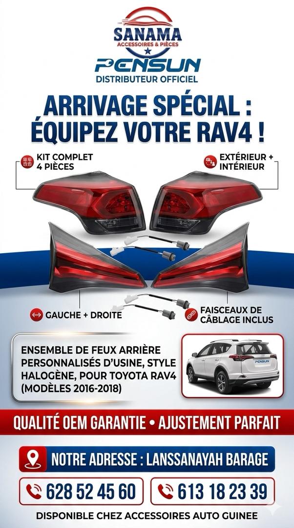 Kit feux arrière Toyota RAV4 (2016-2018) - 4 pièces OEM